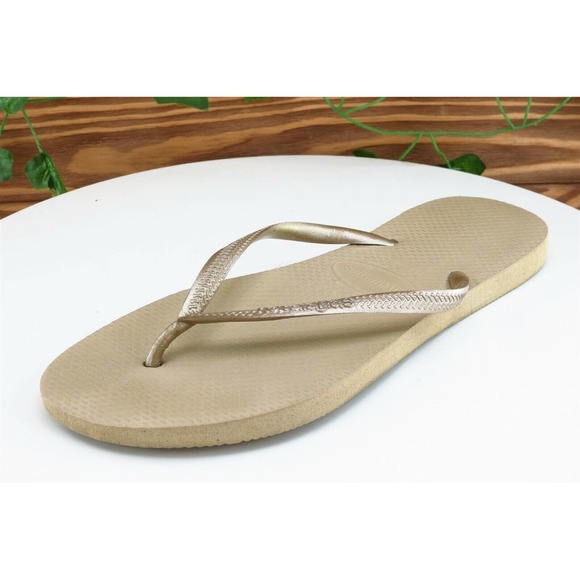 Havaianas Sz‎ 9-10 W Brown Flip Flop Synthetic Women Sandals - Picture 1 of 7